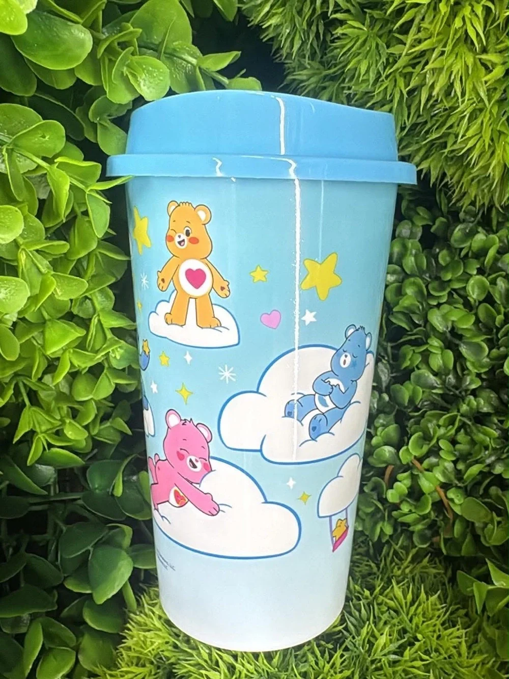 Care Bears Blue Travel Tumbler with Colorful Characters